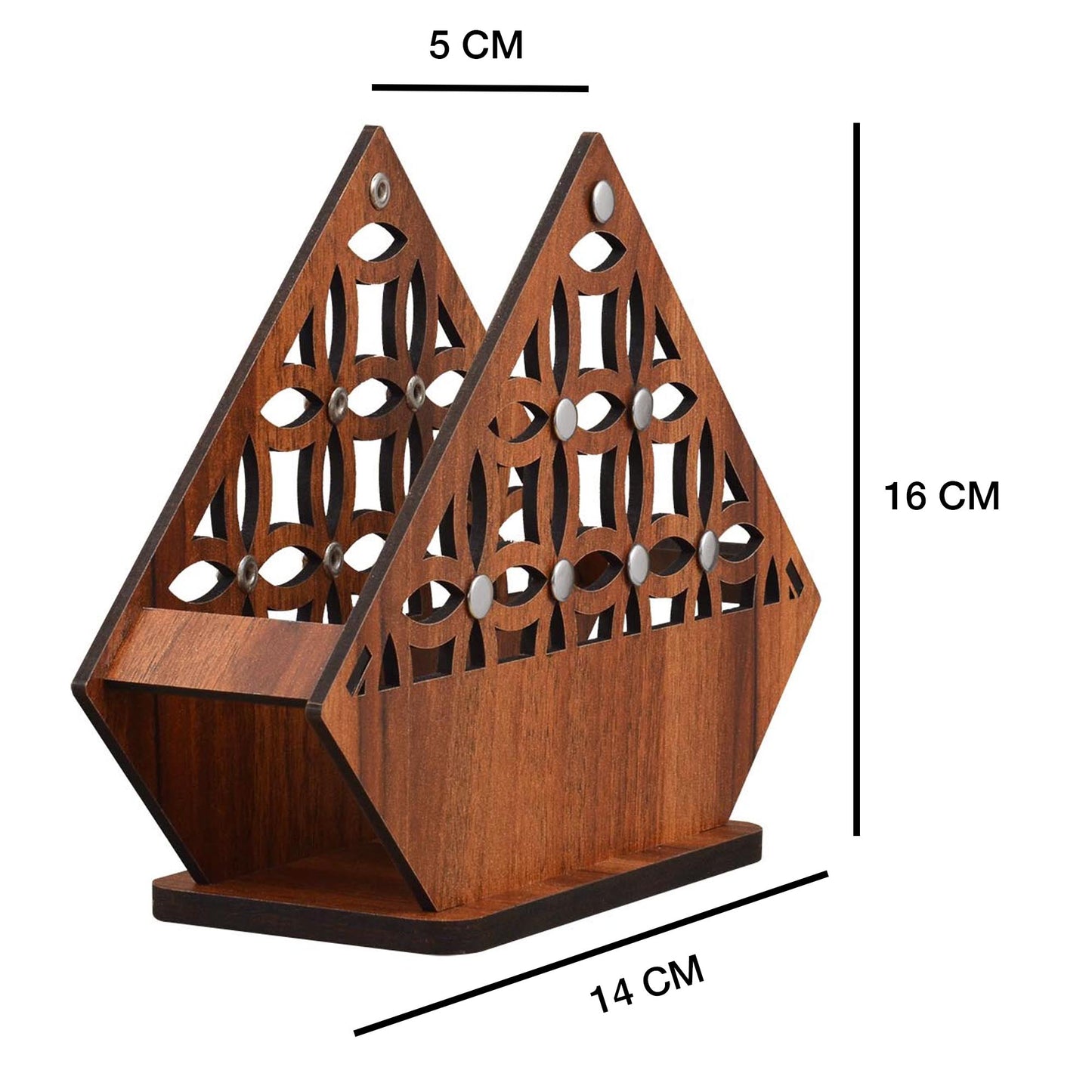K.King Tissue Napkin Holder with Toothpick Holder – MDF Tabletop Tissue Stand with Tissue Paper Pack for Kitchen, Office, Restaurant & Cafe Dining Table