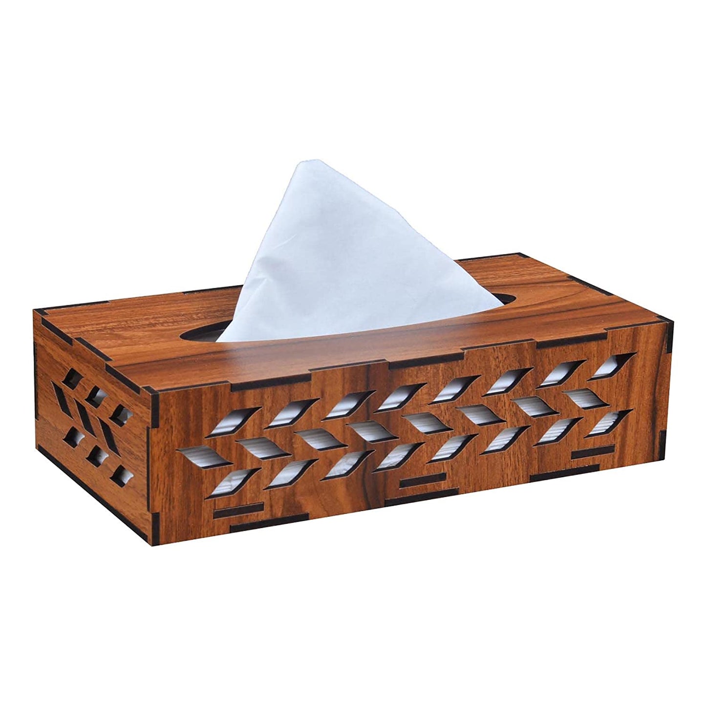 K.King Rectangle Tissue Box with Tissue Paper Pack – Refillable MDF Tissue Holder for Kitchen, Office, Restaurant & Cafe Dining Table