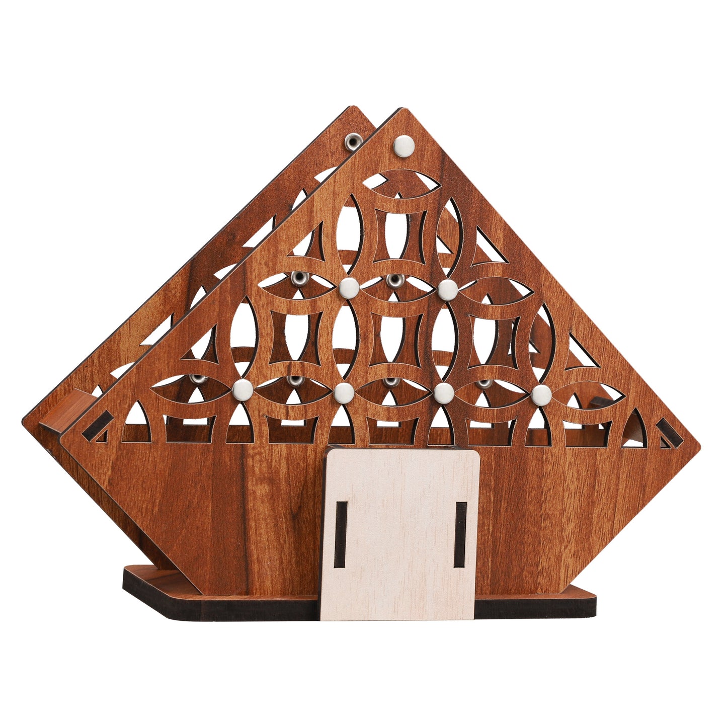 K.King Tissue Napkin Holder with Toothpick Holder – MDF Tabletop Tissue Stand with Tissue Paper Pack for Kitchen, Office, Restaurant & Cafe Dining Table