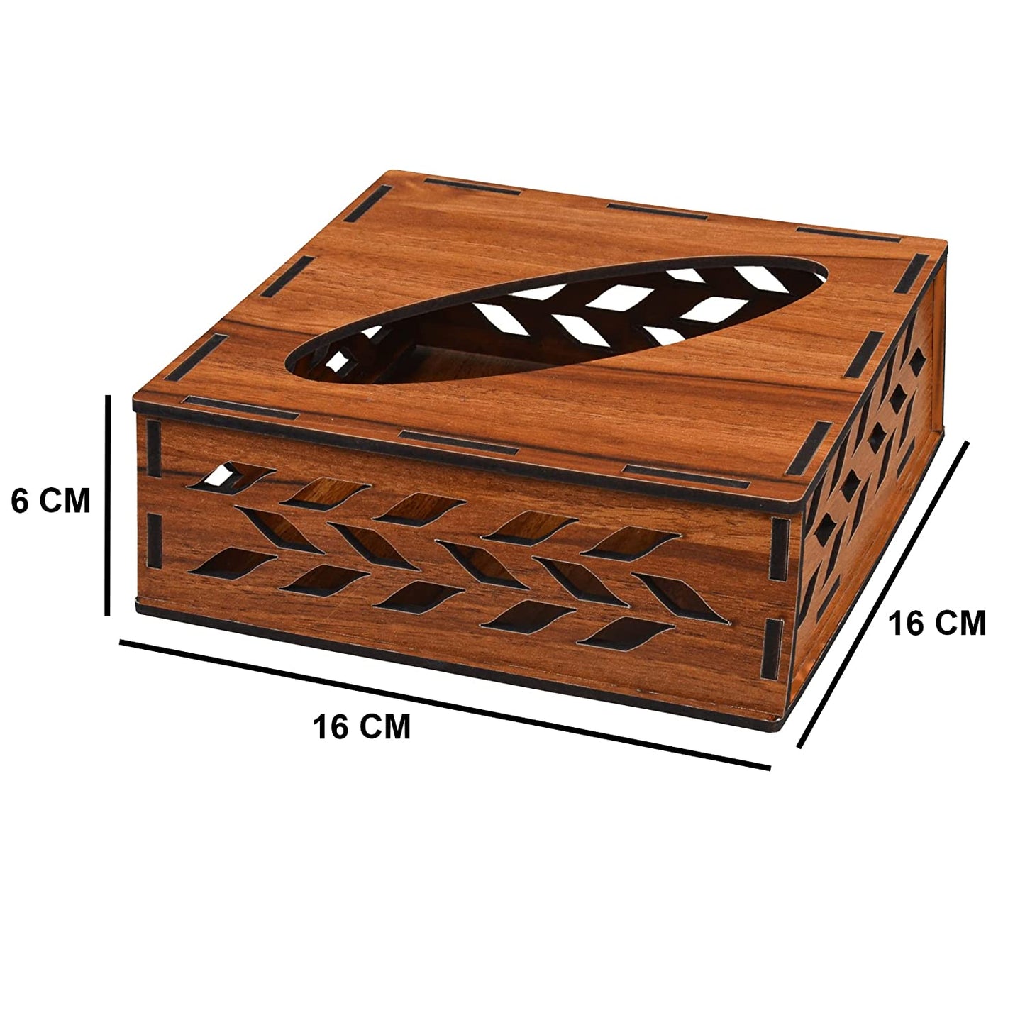 K.King Square Tissue Box with Tissue Paper Pack – Refillable MDF Tissue Holder for Kitchen, Office, Restaurant & Cafe Dining Table