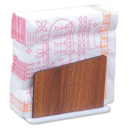 K.King Tissue Napkin Holder Stand – Acrylic & MDF Tabletop Tissue Paper Holder for Kitchen, Office, Restaurant & Cafe Dining Table