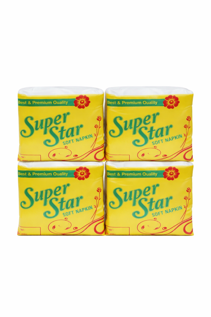 Super Star SoftTissue paper Napkins – Premium Quality Disposable Paper Napkins | Soft & Absorbent Tissue | Multipurpose Use for Home, Hotel & Restaurant 100 Sheets Cartoon Box 50