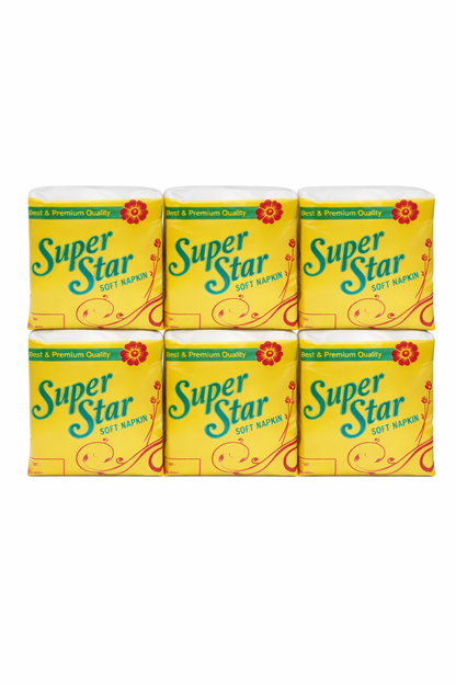 Super Star SoftTissue paper Napkins – Premium Quality Disposable Paper Napkins | Soft & Absorbent Tissue | Multipurpose Use for Home, Hotel & Restaurant 100 Sheets Cartoon Box 50