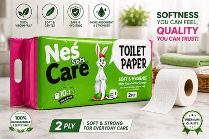 K.King 2 Ply Toilet Roll 10 in 1 Pack – Soft & Absorbent Bathroom Tissue | 260 Sheets Each | Bulk Carton Pack 150
