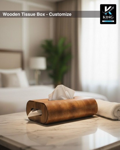 K.king Premium Wooden Tissue Box Holder – Luxury Wooden Tissue Paper Case for Home, Office & Car Decor