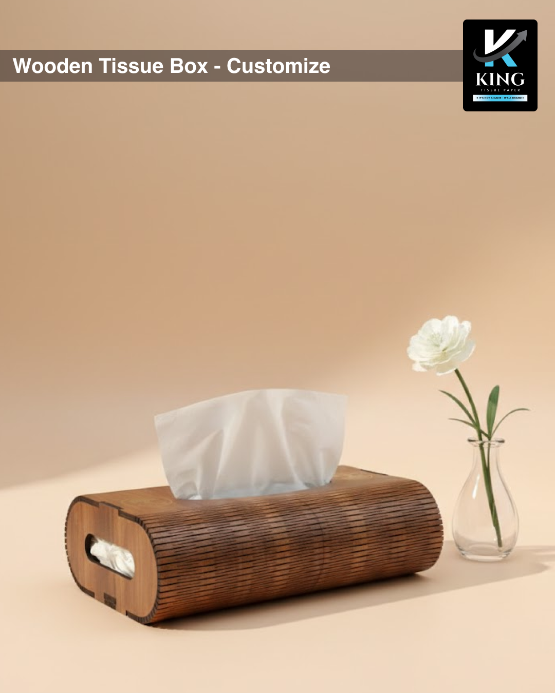 K.king Premium Wooden Tissue Box Holder – Luxury Wooden Tissue Paper Case for Home, Office & Car Decor