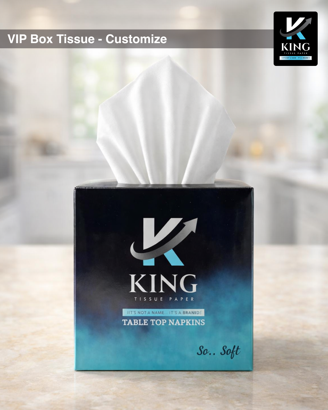 Custom Printed Tissue Box for Restaurants & Catering – Branded Facial Tissue Boxes for Hotels, Events & Corporate Branding 100 Sheets
