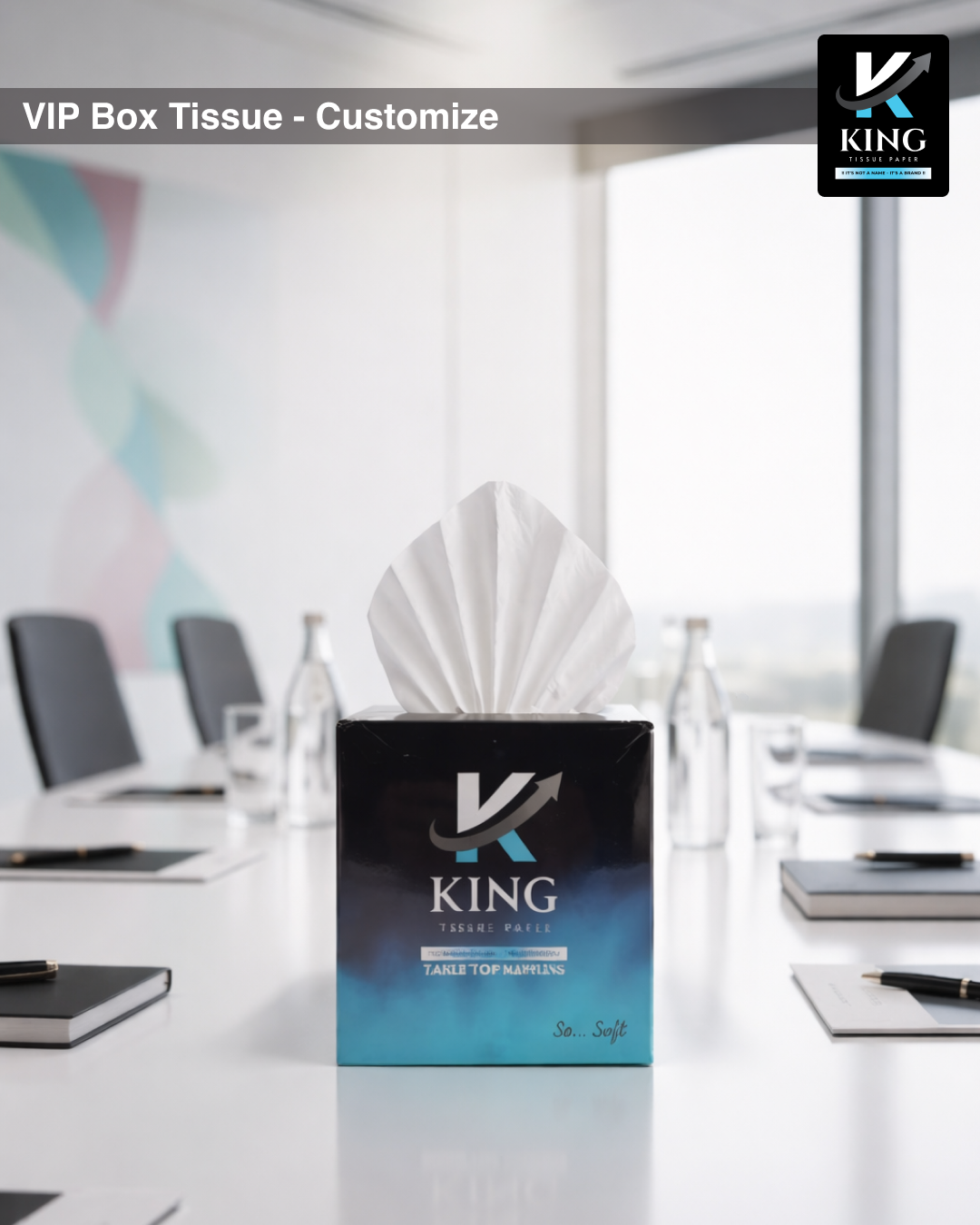 Custom Printed Tissue Box for Restaurants & Catering – Branded Facial Tissue Boxes for Hotels, Events & Corporate Branding 100 Sheets